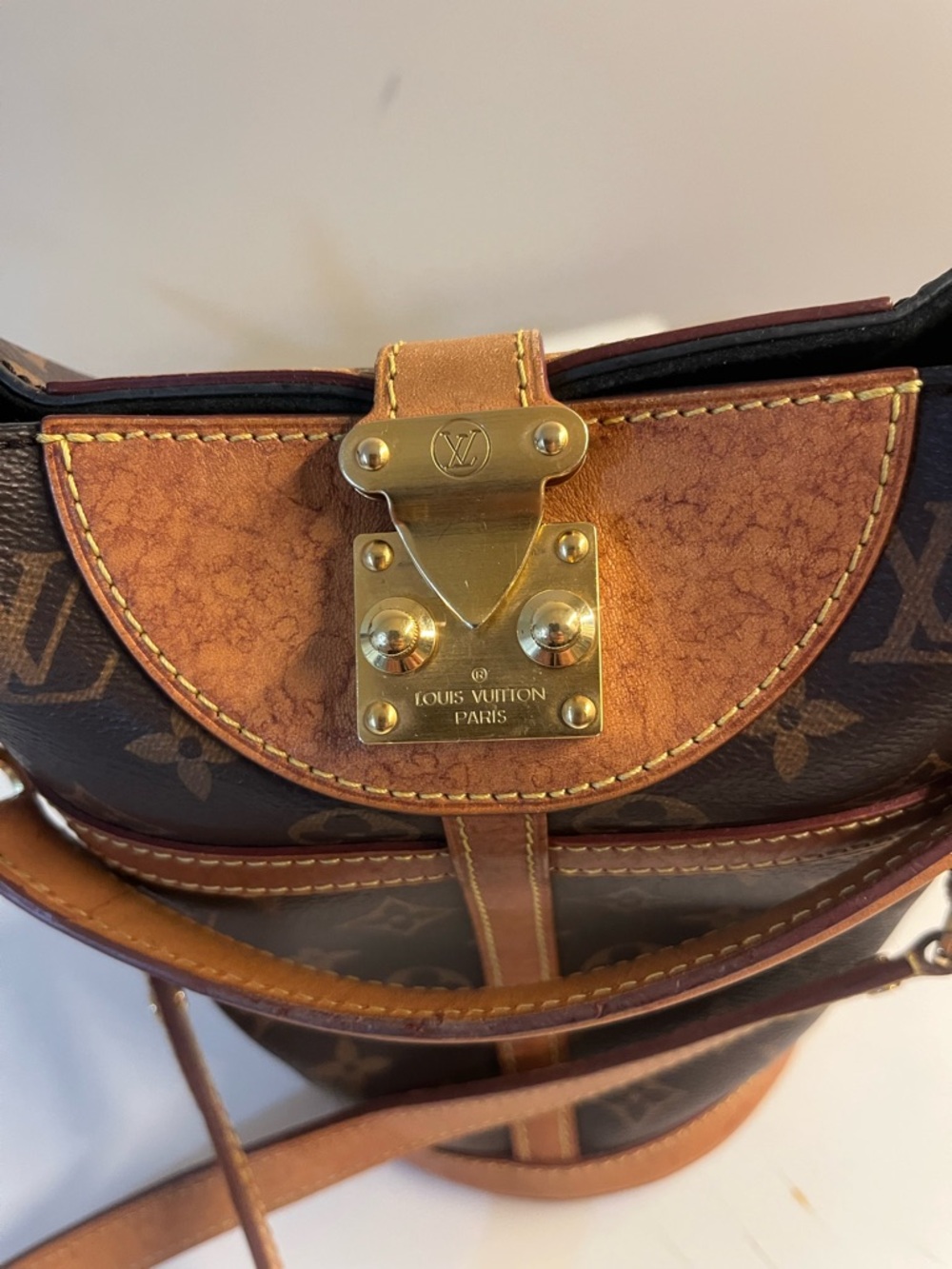 Louis Vuitton Monogram Canvas Bucket Crossbody in Brown and Natural - Picture 3 of 17